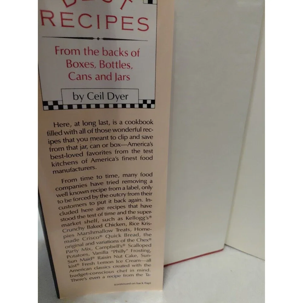 Vintage 1993 Best Recipes From Backs Of Boxes Cans Cookbook Cooking Cook Book